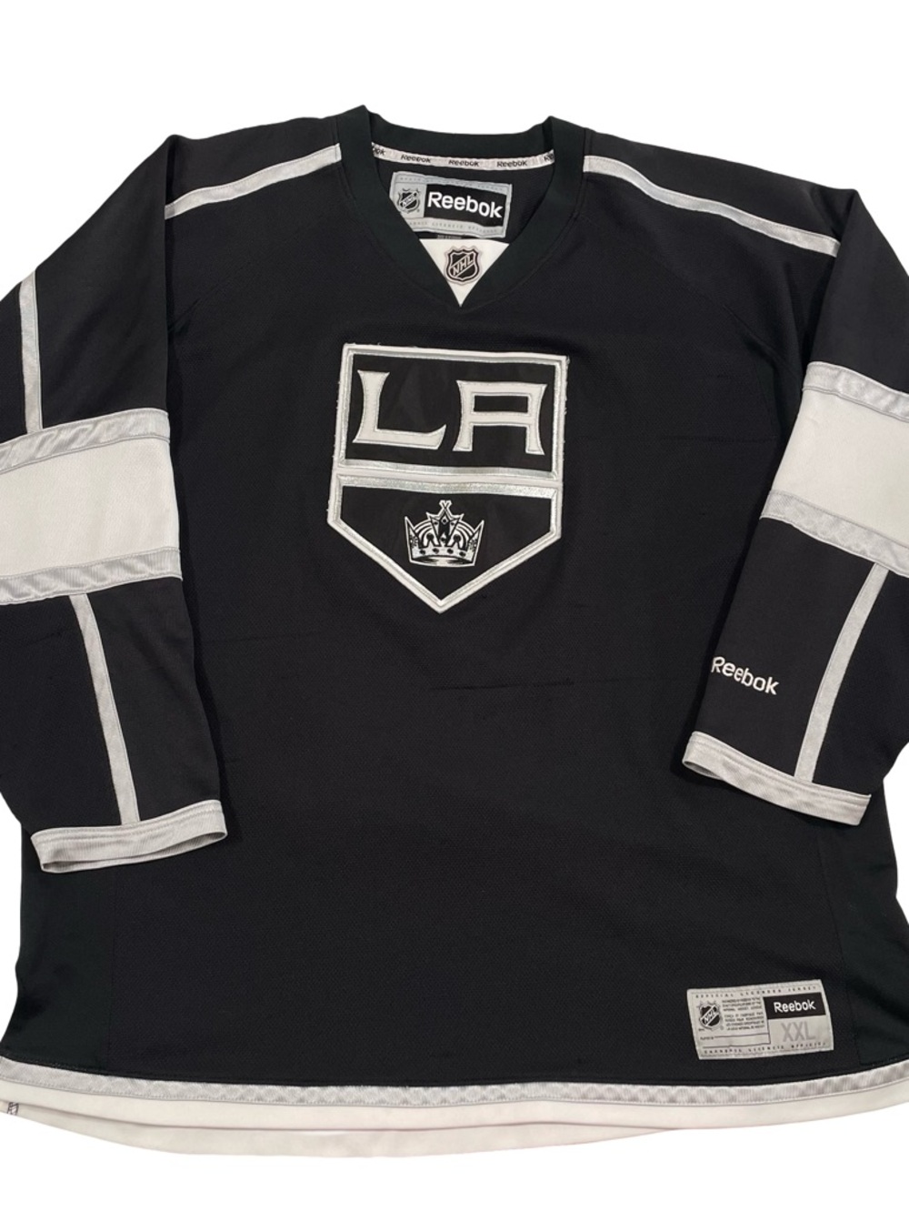 Reebok NHL Los Angeles Kings LA Shield Logo Size XXL Black Jersey (Retail $130)
